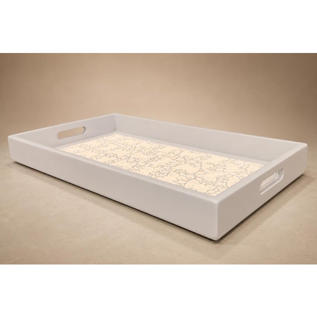 Large "Butterflies" Decorative Tray, Lacquered Wood, Ensamble Artesano, 2024 For Sale - Image 15 of 16
