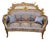 Vintage Cherub Rococo Sette upholstery Blue Damask Canapa For Sale