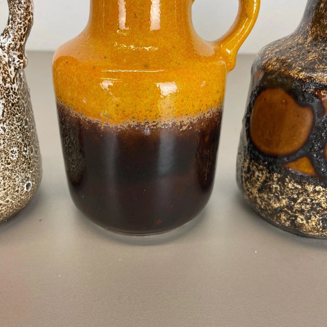 1970s Vintage Pottery Fat Lava Multicolor Vases from Scheurich, Germany, Set of 5 For Sale - Image 5 of 18