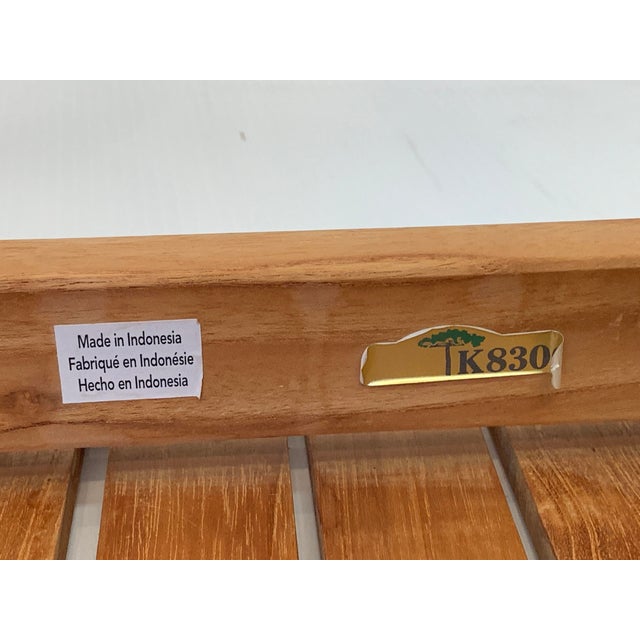 1990s Brown Jordan Mission Teak Patio Set With Table and Six Chairs