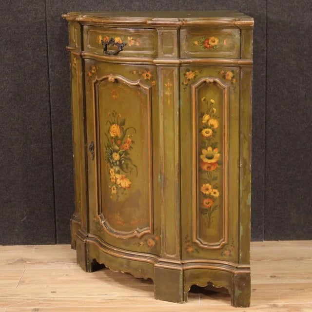 Venetian Style Painted Corner Cupboard, 1930s For Sale - Image 4 of 13