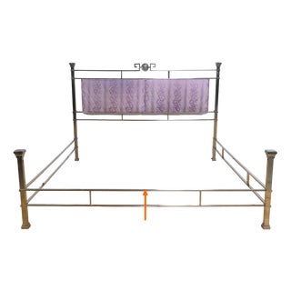 Versace Double Bed in Stainless Steel, 1950s For Sale