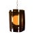 Mid 20th Century Danish Modern Teak Wood Smoked Acrylic Panel Swag Pendant Lamp For Sale