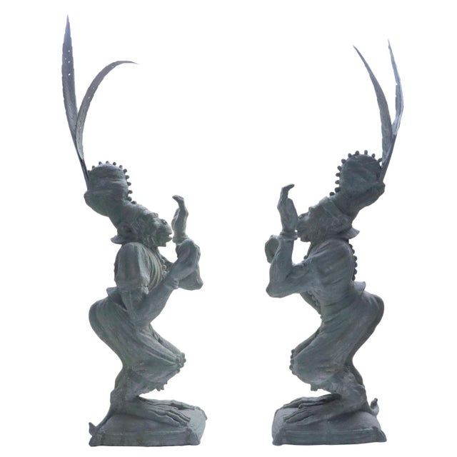 Asian Juggling Monkeys, Pair For Sale - Image 3 of 9