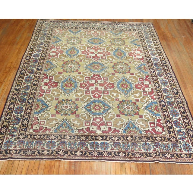 Blue Antique Zabihi Collection Lavar Kirman Rug - 8'10" x 12' For Sale - Image 8 of 13