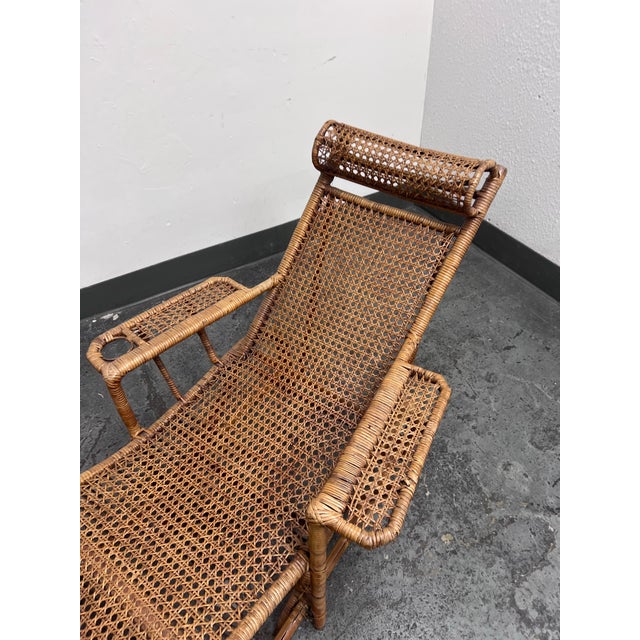 Chinese Antique Chinese Bamboo Reclining Chair, 1920's For Sale - Image 3 of 12