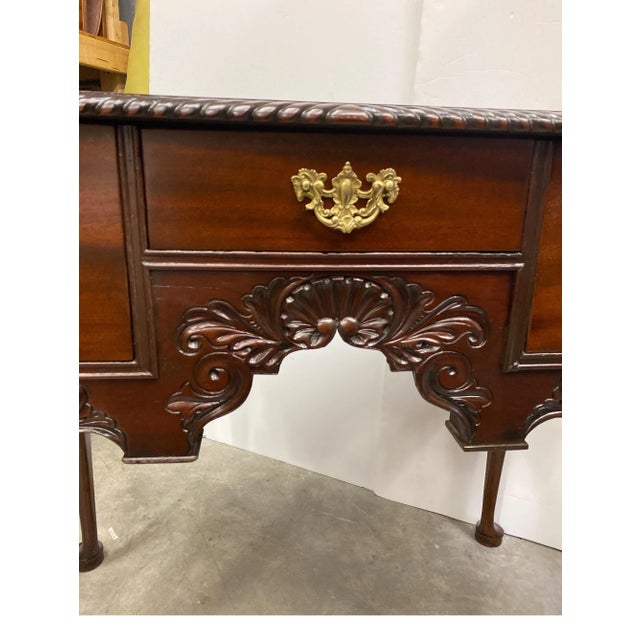 Wood Antique Centennial Hand Carved Mahogany Lowboy For Sale - Image 7 of 13