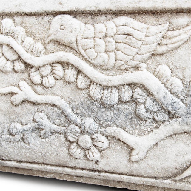 Vintage White Marble Bird & Blossom Fountain For Sale - Image 4 of 7