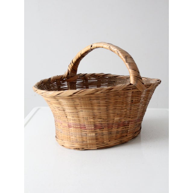 Mid 20th Century Vintage Gathering Basket For Sale - Image 5 of 11