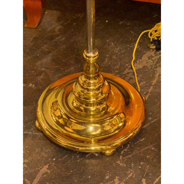 Traditional Mid 20th CenturyHeavy English Silvered Bronze Floor Lamps - a Pair For Sale - Image 3 of 9
