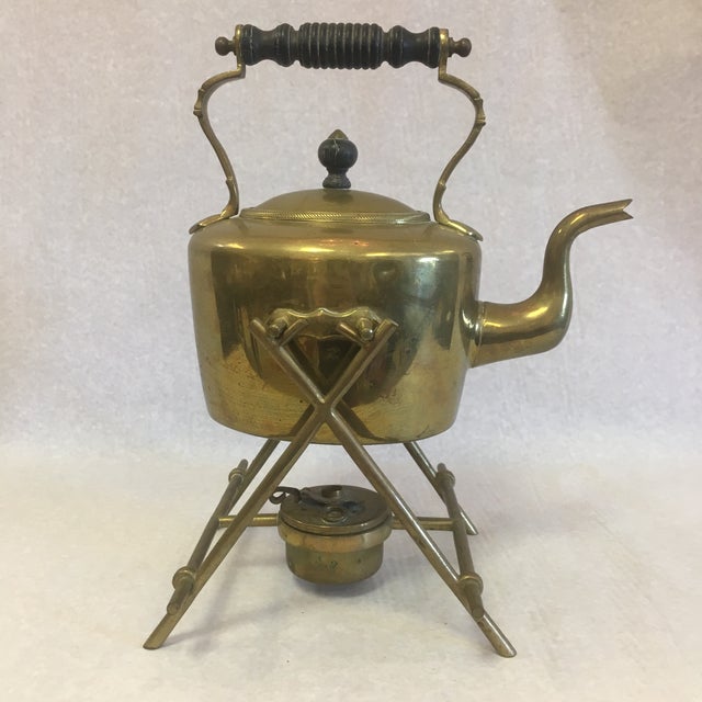 Vintage Brass Tea Pot on Stand Chairish
