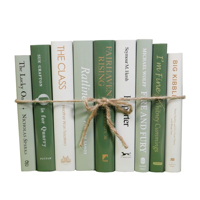 Modern Decorative Books - Ivy Cream Dust Jacket Book Bundle - Green Books by the Foot For Sale - Image 3 of 3