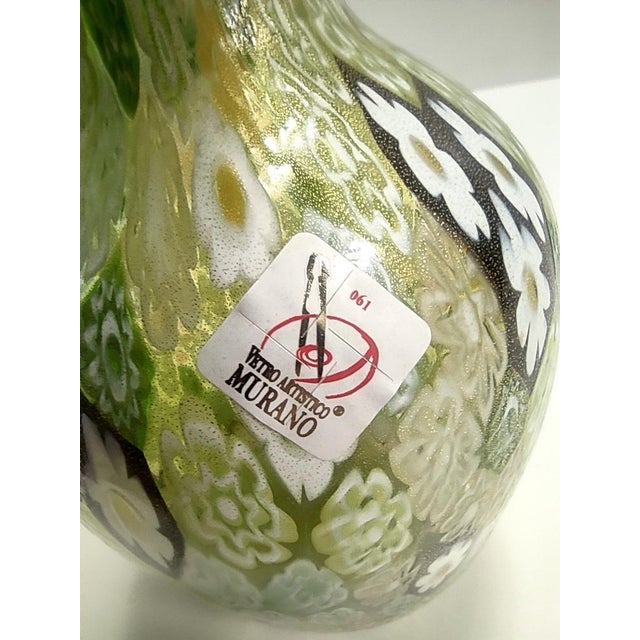 Vintage Italian Green Murano Glass Vase, 1980s For Sale - Image 10 of 12