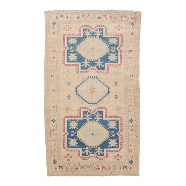 Mid 20th Century Vintage Caucasian Wool Rug For Sale