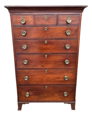 A Very Fine Antique Lancaster County, Pennsylvania Cherry Hepplewhite Tall Chest