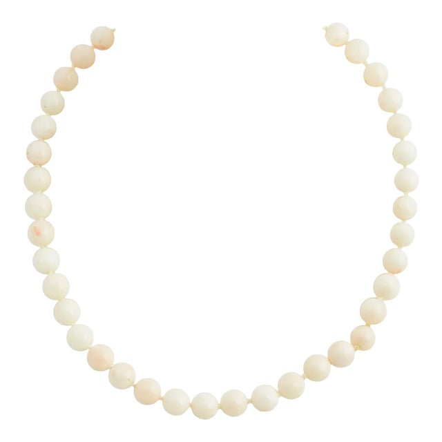 Angel Skin Coral Bead Necklace For Sale
