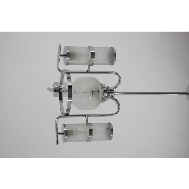 1930s Art Deco Bauhaus Pendant in Chrome and Glass, 1930s For Sale - Image 5 of 8