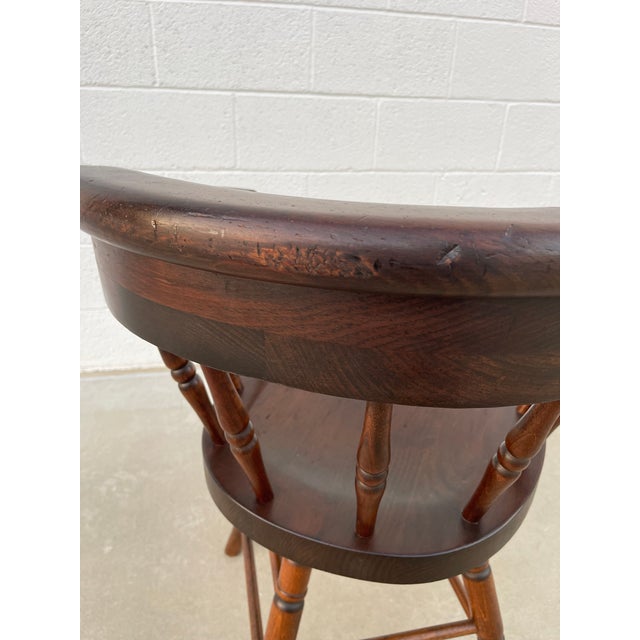 Vintage Windsor Inspired Pub Style Captain’s Chair For Sale - Image 14 of 15