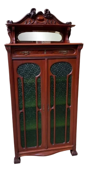 Antique Art Nouveau Jugendstil Showcase, 1900