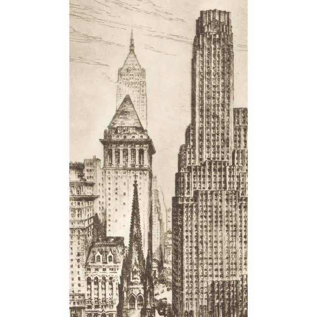 Realism "The March of Centuries" (Wall Street) 1939 New York Etching by Anton Schutz For Sale - Image 3 of 7