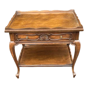 Late 20th Century Carved French Side Table With Drawer