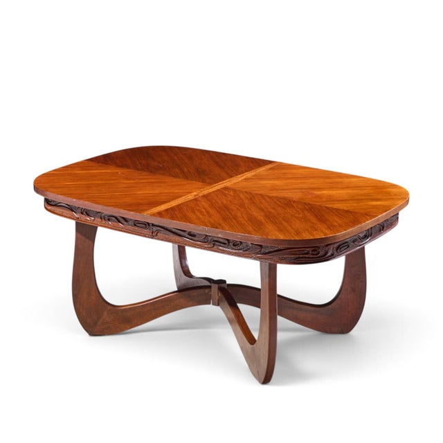 Witco Style Pulaski Oceanic Mid Century Expanding Dining Table With 1 Leaf For Sale - Image 9 of 10