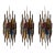 Hammered Glass Wrought Iron Sconces by Longobard, Italy, 1970s, Set of 3 For Sale