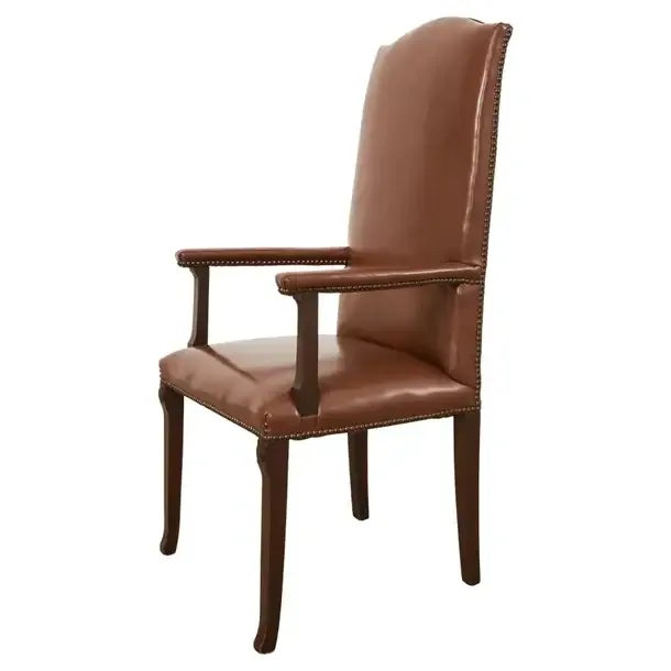 English Georgian Style Faux Leather Naugahyde Hall Chair For Sale - Image 13 of 13
