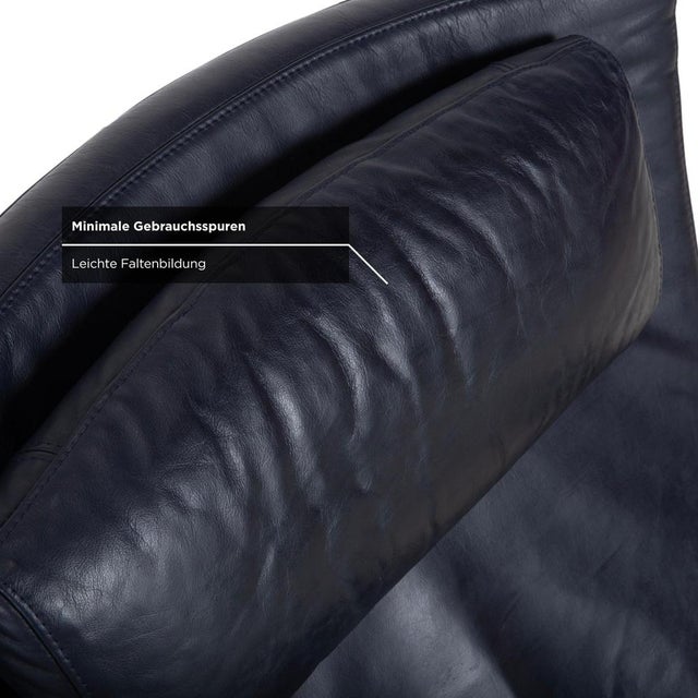Blue 3100 Lounge Chair in Dark Blue Leather from Rolf Benz For Sale - Image 8 of 16