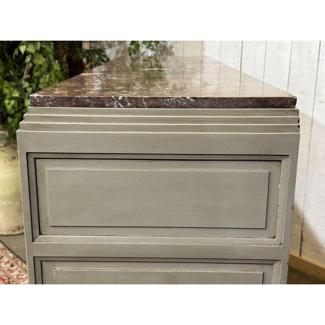 Art Deco Sideboard in Walnut, Oak and Marble Top For Sale - Image 13 of 18