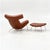 Brown Hans J Wegner Ox Chair and an Ottoman for Erik Jørgensen Denmark For Sale - Image 8 of 14