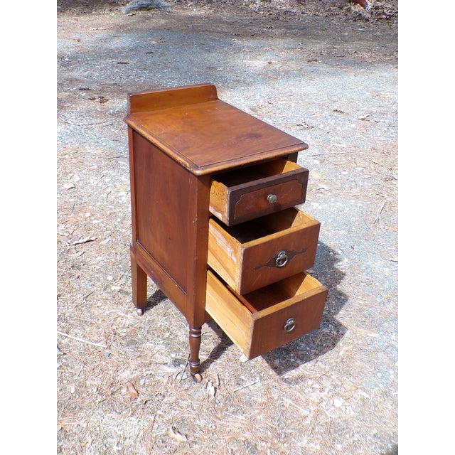 Vintage Art Deco Nightstand End Table Walnut Bedroom Stand Bedside Table For Sale In Boston - Image 6 of 12