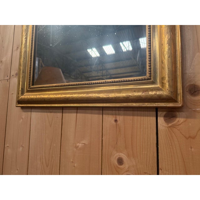 Louis Philippe Style Mirror in Gold Leaf Gilded Wood For Sale - Image 4 of 7