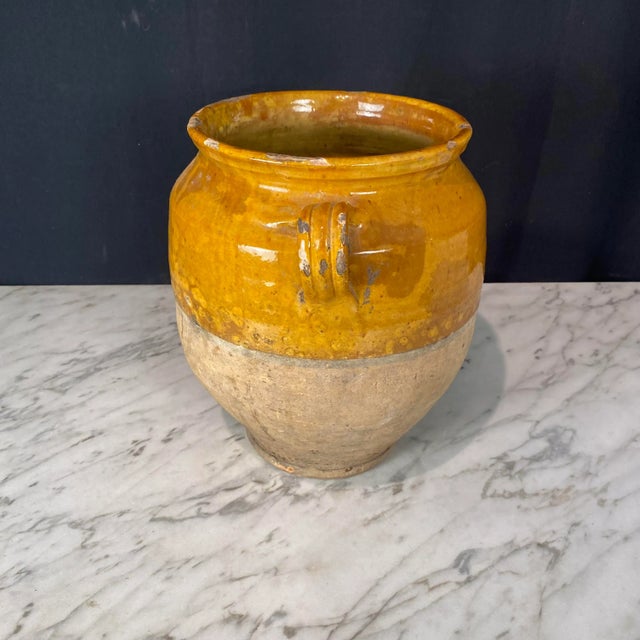 French Confit Pot With Yellow Glaze From the 19th Century #8863 For Sale - Image 4 of 7