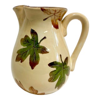1990s Vintage Arts & Crafts Pottery Barn Harvest Pitcher For Sale