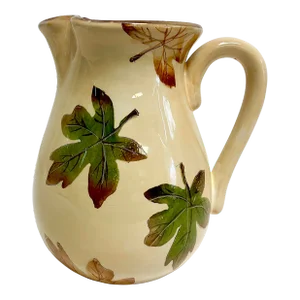 1990s Vintage Arts & Crafts Pottery Barn Harvest Pitcher.