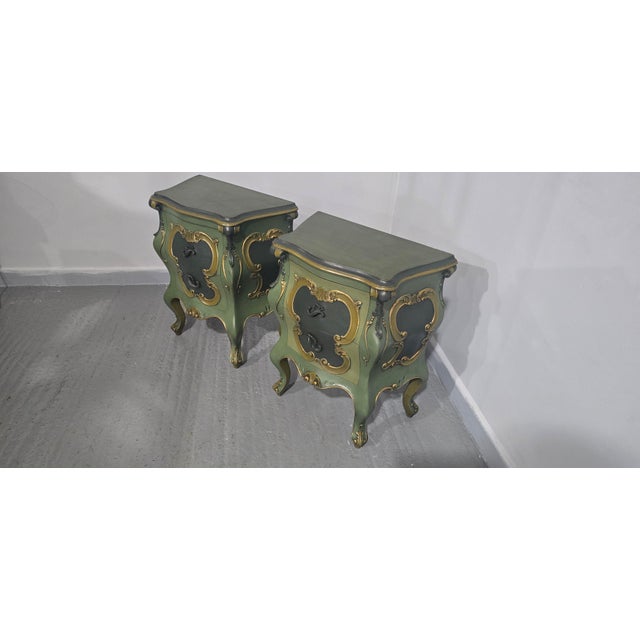 1920s French Painted Bedside Chests of Drawers, 1920s, Set of 2 For Sale - Image 5 of 9