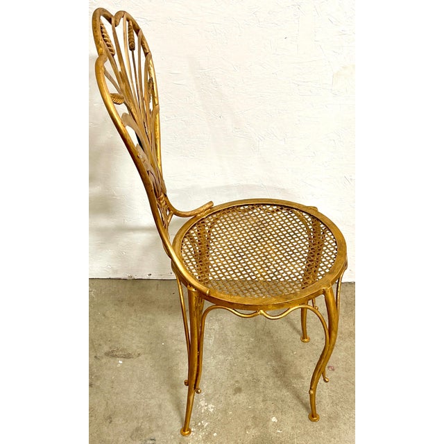 Pair of Italian Hollywood Regency Wheat Sheaf Chairs, by S. Salvadori For Sale - Image 6 of 9