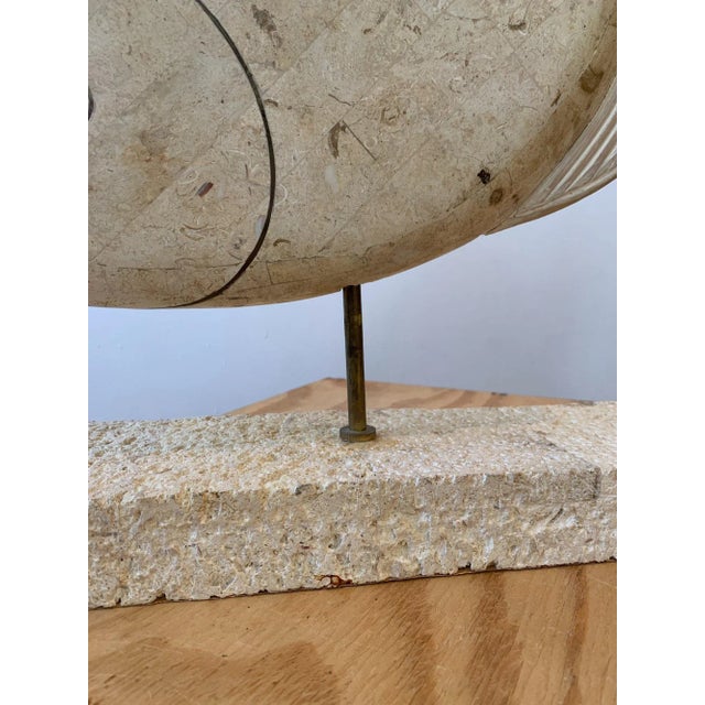 1980s Vintage Large Scale Maitland-Smith Attributed Tessellated Stone and Coral Fish Sculpture For Sale - Image 5 of 12