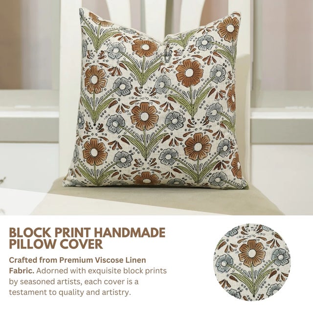 The Vanshika cushion cover blends timeless elegance with handcrafted artistry through its refined hand block printed...