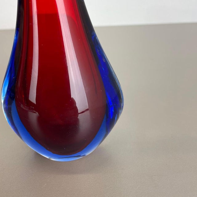 Ceramic Large Murano Glass Sommerso Stem Vase from Flavio Poli, Italy, 1960s For Sale - Image 7 of 18