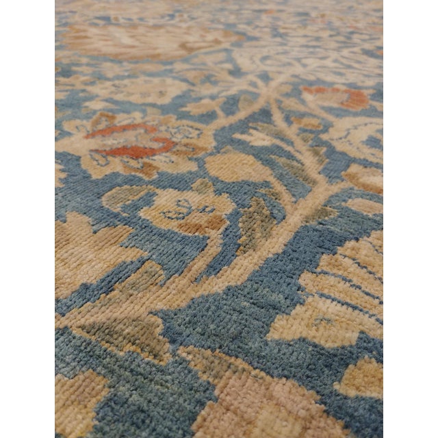 Antique Persian Mashad Carpet, Handmade Oriental Rug, Soft, Taupe, Lt Blue Beige For Sale - Image 11 of 12