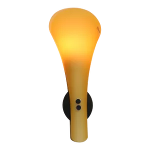 Mid-Century Modern Murano Due Amber Glass Wall Lamp