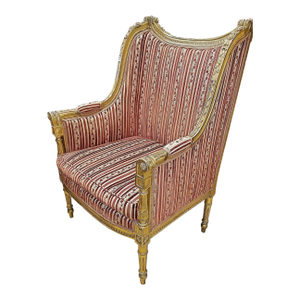 19th Century French Gilt Gold Bergere Armchair