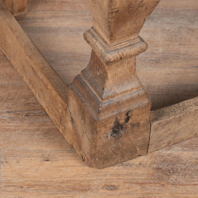 Late 18th Century Danish Baroque Oak Refectory Library Table Console For Sale - Image 13 of 17