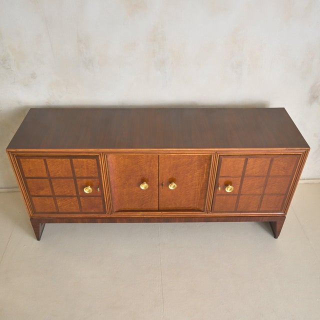 Wood French Rosewood Sideboard with Brass Hardware, 1940s For Sale - Image 7 of 11