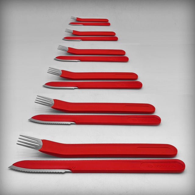 1970s Casino Cutlery Set for Six People from Sedasco, France, 1970s, Set of 12 For Sale - Image 5 of 15