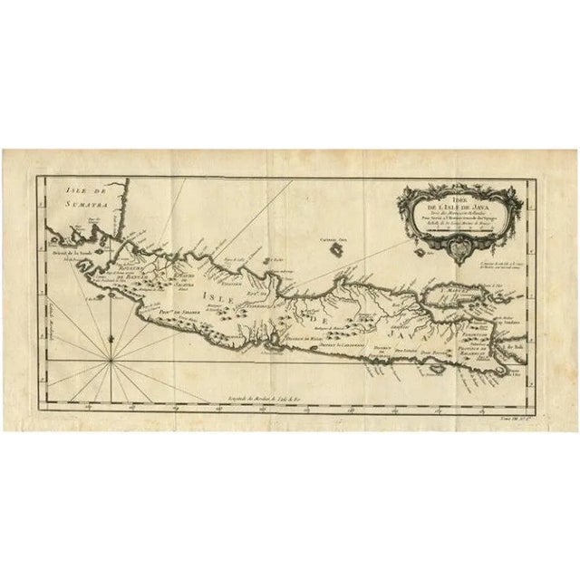 Antique Map of Java and Madura Island, 1760 For Sale