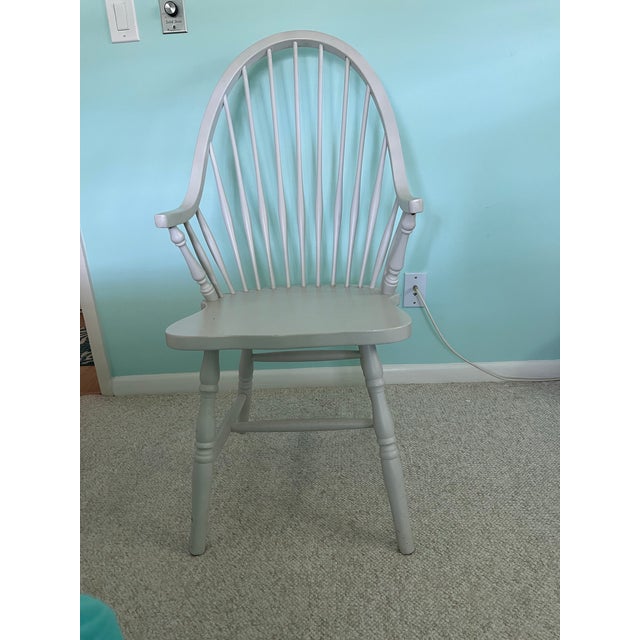 Vintage Farmhouse Spindle Windsor Back Arm Chair For Sale In West Palm - Image 6 of 8