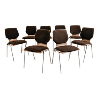 Vintage Office Chairs by Carlo Ratti, 1970s, Set of 8 For Sale
